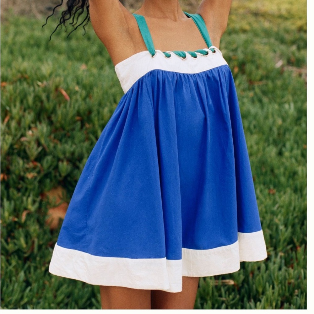 Anthropologie sleeveless cotton whipstich mini dress in size 3x